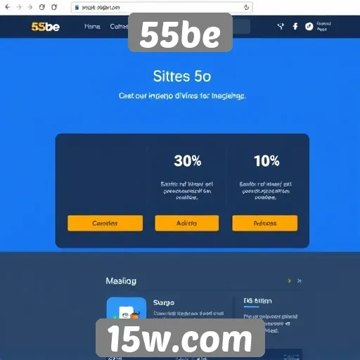 Análise da interface do usuário do site 55be